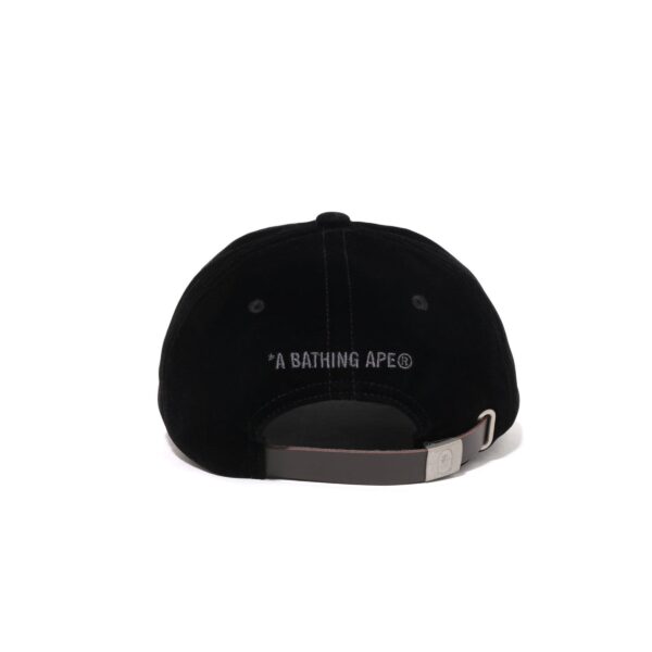 BAPE ONE POINT EMBROIDERED LOGO PANEL CAP-BLACK