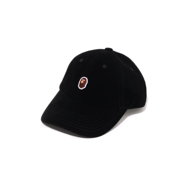 BAPE ONE POINT EMBROIDERED LOGO PANEL CAP-BLACK
