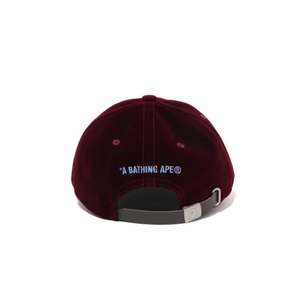 BAPE ONE POINT EMBROIDERED LOGO PANEL CAP-BURGUNDY