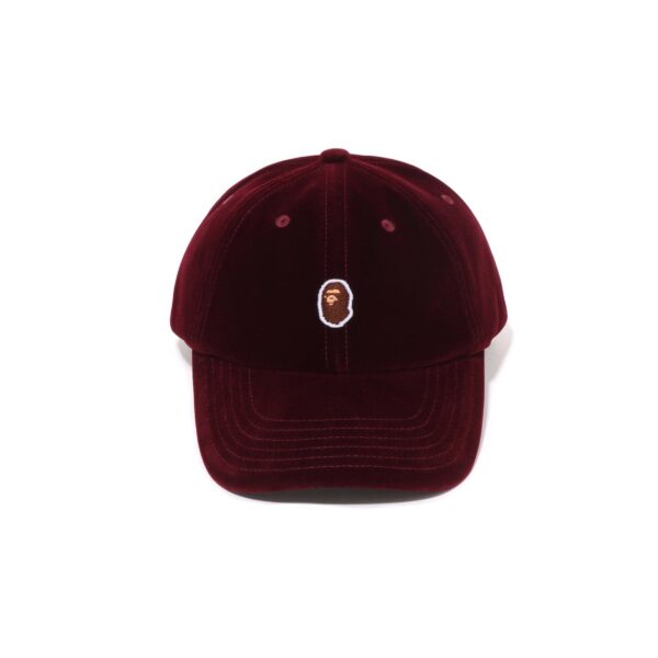 BAPE ONE POINT EMBROIDERED LOGO PANEL CAP-BURGUNDY