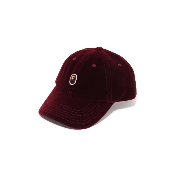 BAPE ONE POINT EMBROIDERED LOGO PANEL CAP-BURGUNDY