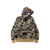BAPE SHARK STA CAMOUFLAGE FULLZIP HOODIE-YELLOW/BROWN