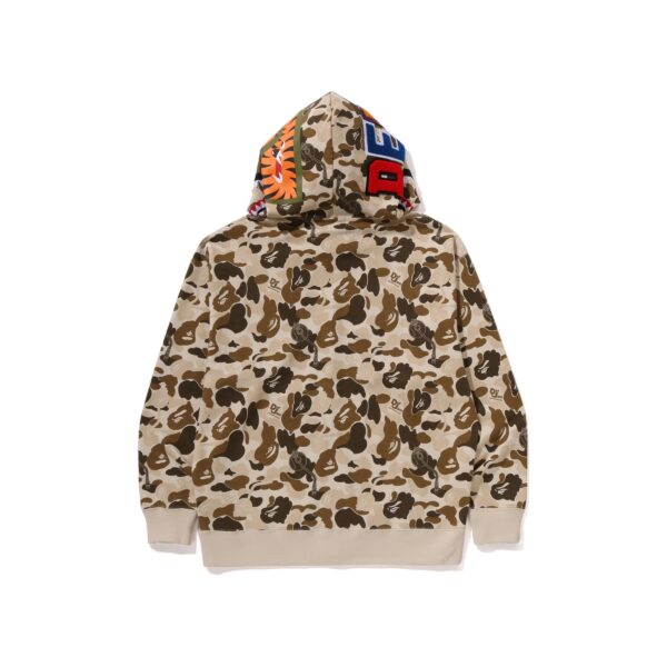 BAPE x DEF JAM CAMO SHARK RELAXED FIT FULLZIP HOODIE-BEIGE