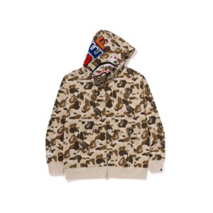 BAPE-x-DEF-JAM-CAMO-SHARK-RELAXED-FIT-FULLZIP-HOODIE--BEIGE BAPE x DEF JAM CAMO SHARK RELAXED FIT FULLZIP HOODIE-BEIGE