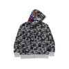 BAPE x DEF JAM CAMO SHARK RELAXED FIT FULLZIP HOODIE-BLACK