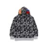 BAPE x DEF JAM CAMO SHARK RELAXED FIT FULLZIP HOODIE-BLACK