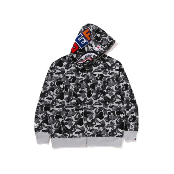 BAPE x DEF JAM CAMO SHARK RELAXED FIT FULLZIP HOODIE-BLACK