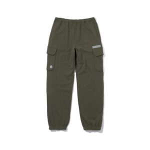 BBC EMBROIDERED LOGO SWEAT CARGO PANTS-OLIVE