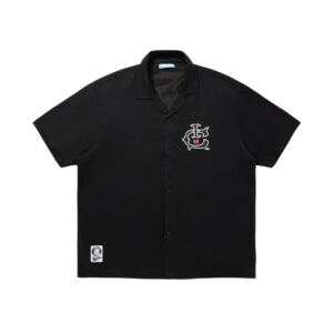 BBC ICE CREAM OPEN COLLAR MESH SS SHIRT-BLACK