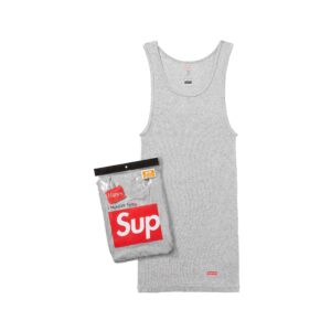SUPREME-SS20-HANES-TAGLESS-TANK-TOPS-(PACK-OF-3)--GREY SUPREME SS20 HANES TAGLESS TANK TOPS (PACK OF 3)-GREY