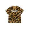 BAPE 1ST CAMO BAPE RHINESTONE TEE-YELLOW