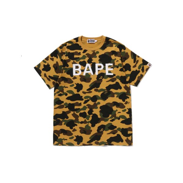 BAPE 1ST CAMO BAPE RHINESTONE TEE-YELLOW