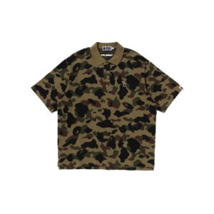 BAPE-1ST-CAMO-RELAXED-FIT-POLOSHIRT--GREEN BAPE 1ST CAMO RELAXED FIT POLOSHIRT-GREEN