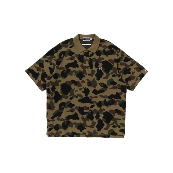 BAPE 1ST CAMO RELAXED FIT POLOSHIRT-GREEN