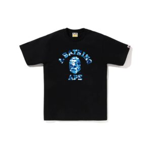 BAPE ABC CAMO COLLEGE LOGO TEE-BLUE/BLACK
