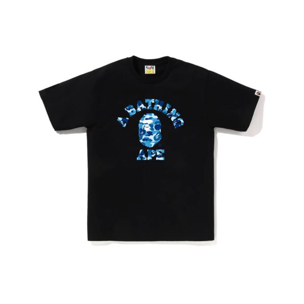 BAPE ABC CAMO COLLEGE LOGO TEE-BLUE/BLACK