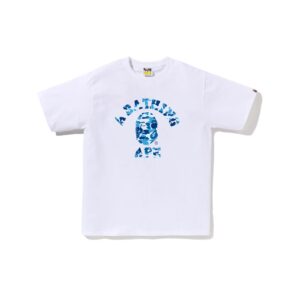 BAPE ABC CAMO COLLEGE LOGO TEE-BLUE/WHITE
