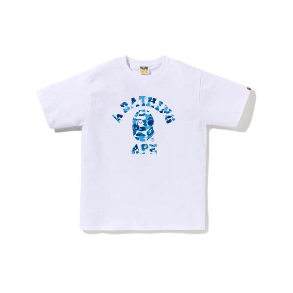 BAPE ABC CAMO COLLEGE LOGO TEE-BLUE/WHITE