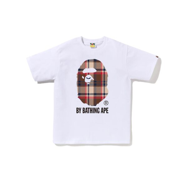 BAPE CHECK BY BATHING APE TEE-WHITE