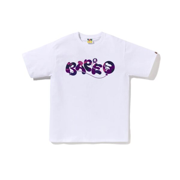 BAPE COLOR CAMO BAPE BALLOON TEE-WHITE/PURPLE