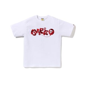 BAPE COLOR CAMO BAPE BALLOON TEE-WHITE/RED