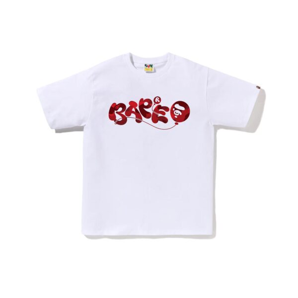 BAPE COLOR CAMO BAPE BALLOON TEE-WHITE/RED