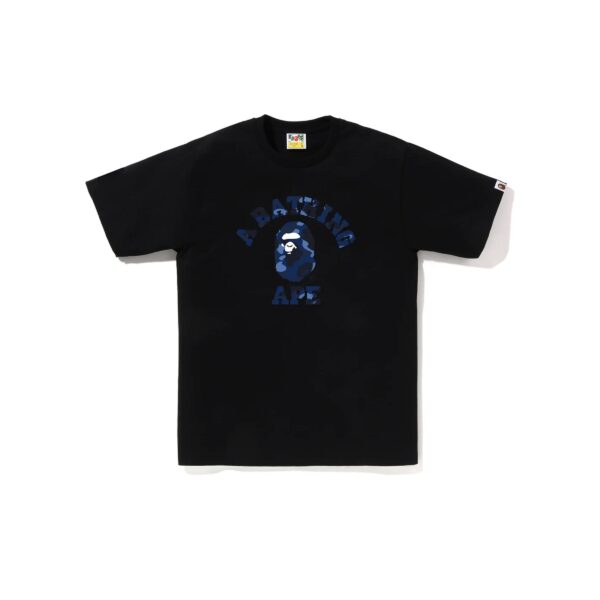 BAPE COLOR CAMO COLLEGE LOGO TEE-BLUE/BLACK