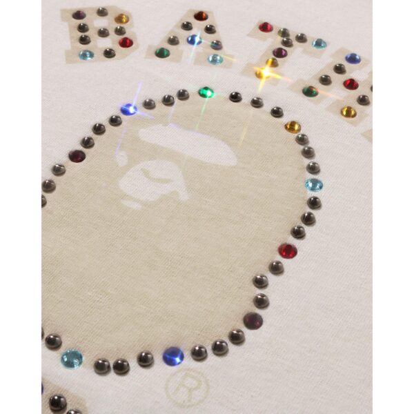 BAPE COLOR STONE COLLEGE LOGO RELAXED FIT TEE-WHITE