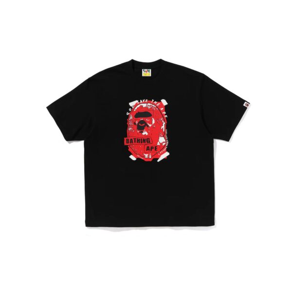 BAPE GRAFFITI APE HEAD RELAXED FIT TEE-BLACK