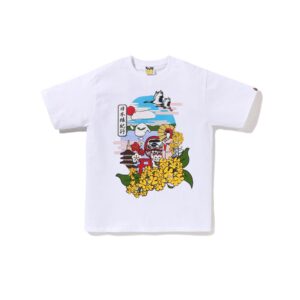 BAPE-JAPAN-CULTURE-SPRING-APE-HEAD-TEE--WHITE BAPE JAPAN CULTURE "SPRING" APE HEAD TEE-WHITE
