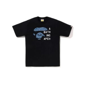 BAPE-JAPANESE-CLOUD-CAMO-BAPE-FACE-TAG-TEE--BLACK BAPE JAPANESE CLOUD CAMO BAPE FACE TAG TEE-BLACK