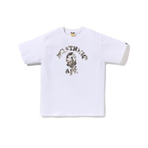 BAPE-TREE-EDGE-CAMO-COLLEGE-LOGO-TEE--WHITE-WHITE BAPE TREE EDGE CAMO COLLEGE LOGO TEE-WHITE/WHITE
