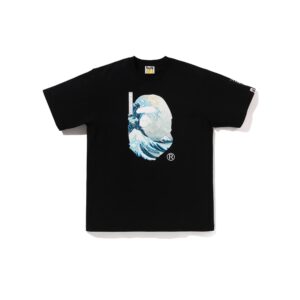 BAPE UKIYO-E  APE HEAD TEE  "THE GREAT WAVE OF KANAGAWA" TEE-BLACK