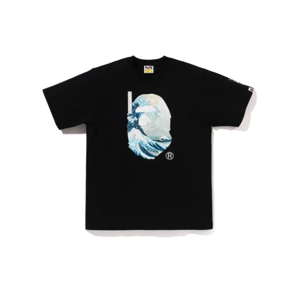 BAPE UKIYO-E  APE HEAD TEE  "THE GREAT WAVE OF KANAGAWA" TEE-BLACK