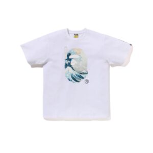 BAPE UKIYO-E  APE HEAD TEE  "THE GREAT WAVE OF KANAGAWA" TEE-WHITE
