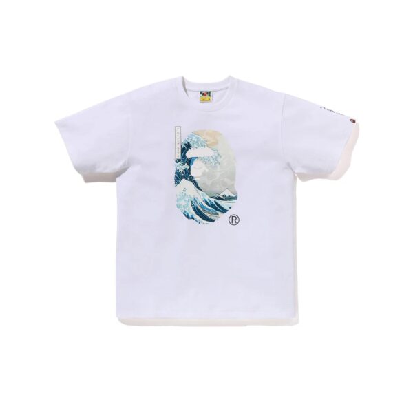 BAPE UKIYO-E  APE HEAD TEE  "THE GREAT WAVE OF KANAGAWA" TEE-WHITE