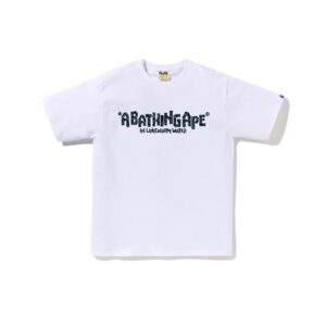 BAPE WILD LEOPARD PATTERN PRIMITIVE LOGO TEE-WHITE