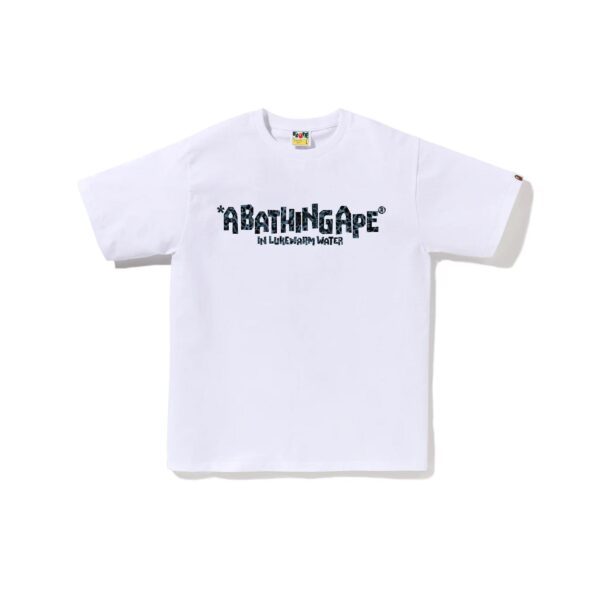 BAPE WILD LEOPARD PATTERN PRIMITIVE LOGO TEE-WHITE