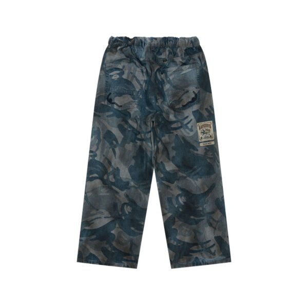 AAPE MAIN WOVEN DISTRESSED DENIM PANTS