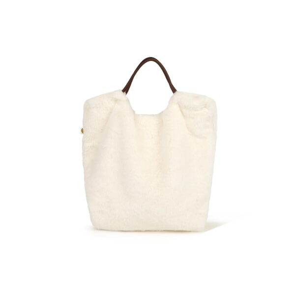 BABY MILO SHERPA FUR LARGE TOTEBAG-IVORY