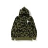 BAPE 1ST CAMO BIG LOGO WIDE PULLOVER HOODIE-GREEN CAMO