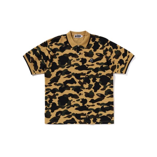 BAPE 1ST CAMO ONE POINT LOGO POLOSHIRT-YELLOW