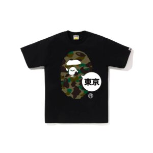 BAPE 1ST CAMO TOKYO APE HEAD TEE-GREEN/BLACK