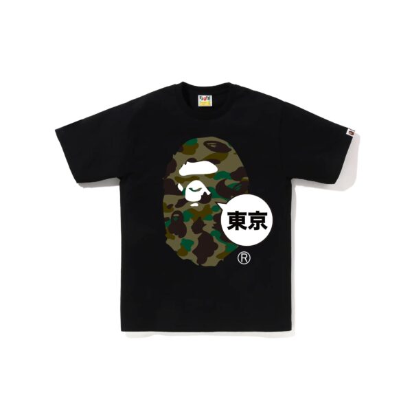 BAPE 1ST CAMO TOKYO APE HEAD TEE-GREEN/BLACK