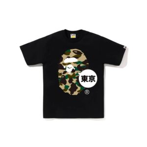 BAPE 1ST CAMO TOKYO APE HEAD TEE-YELLOW/BLACK