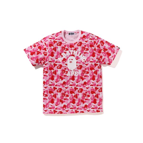 BAPE ABC CAMO  COLLEGE LOGO TEE-PINK