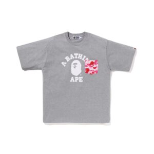 BAPE ABC CAMO COLLEGE POCKET TEE-GREY