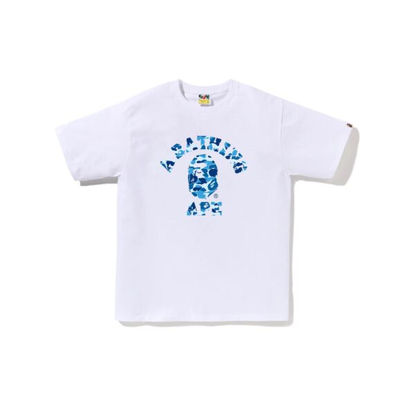 BAPE ABC CAMO COLLEGE TEE-BLUE/WHITE