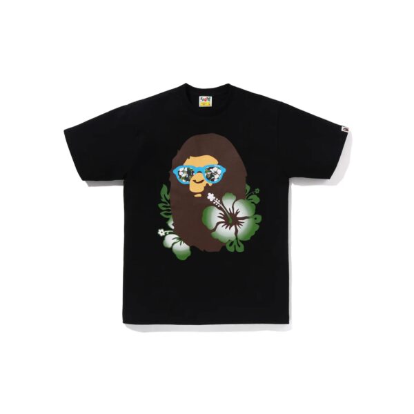 BAPE ABC RESORT CAMO APE HEAD TEE-BLACK