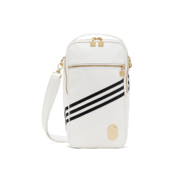BAPE ADIDAS WHITE LEATHER SHOULDER BAG